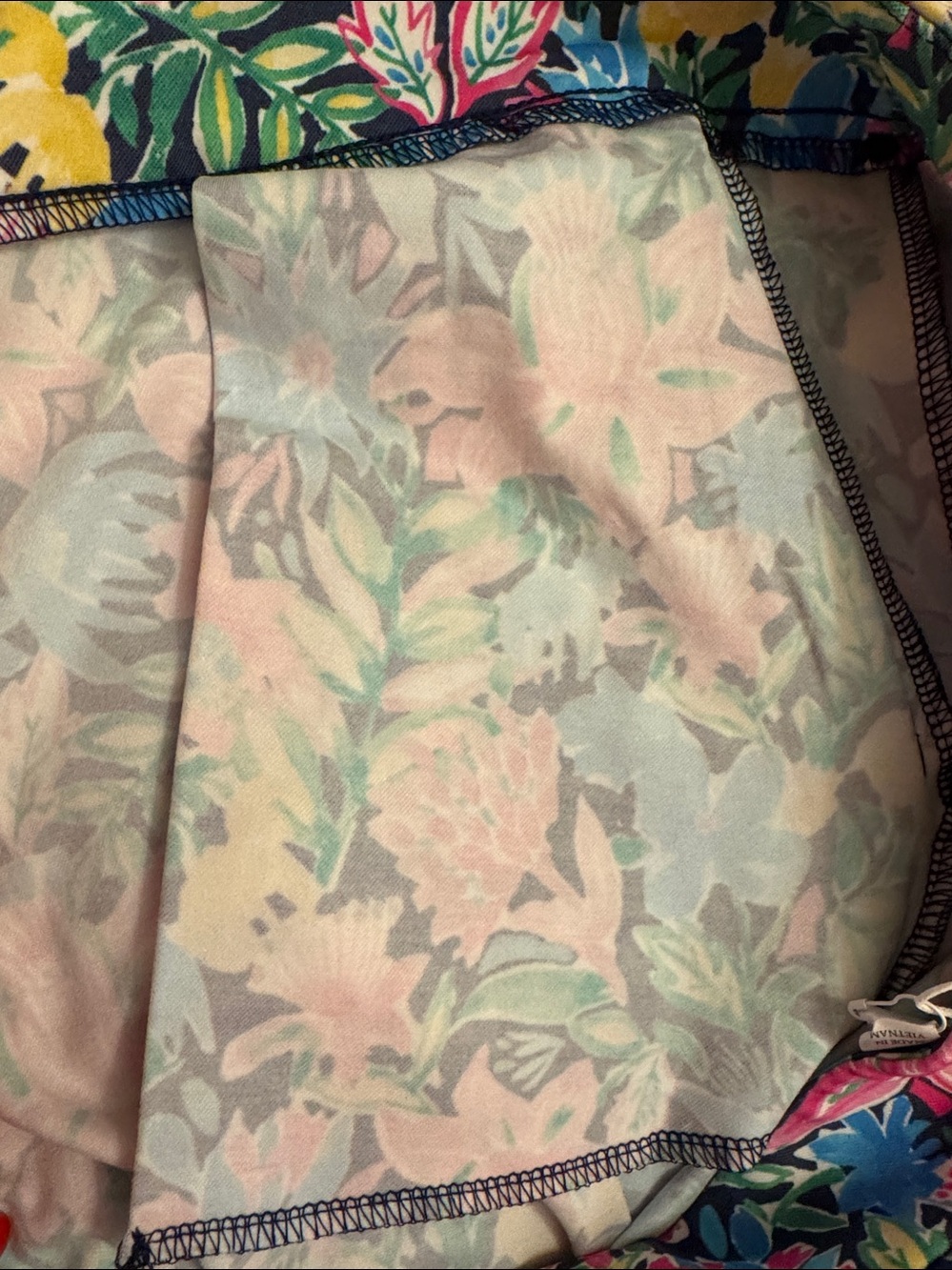 Vibrant Floral Straight-Leg Pants in Pink, Blue & Green - Picture 7 of 7